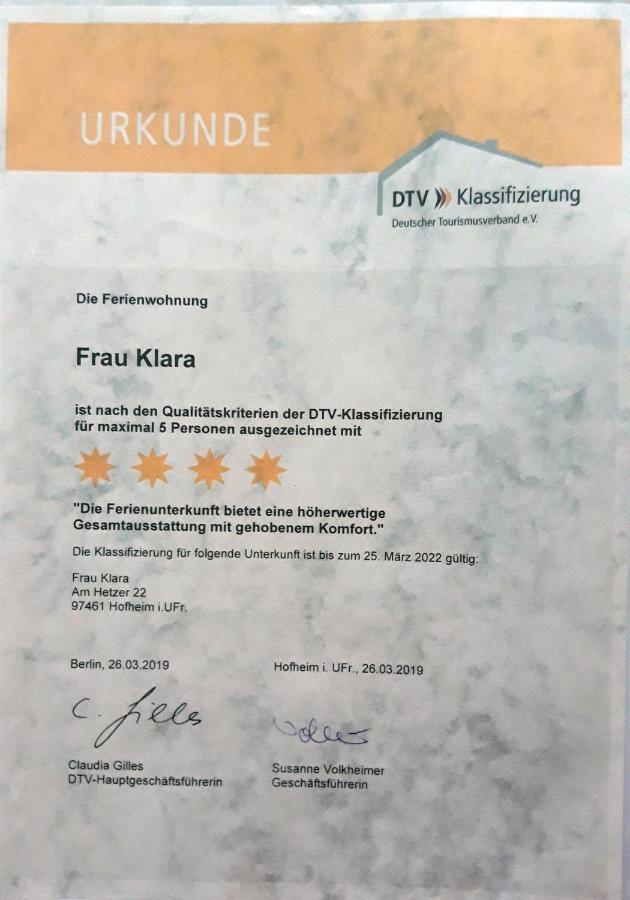 Ferienwohnung Frau Klara Hofheim in Unterfranken Buitenkant foto